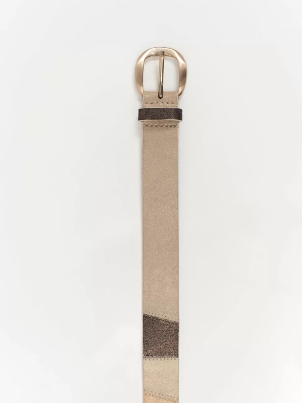 One Step Alana - Ceinture Doree En Cuir Velours Certifie Facon Patchwork Online