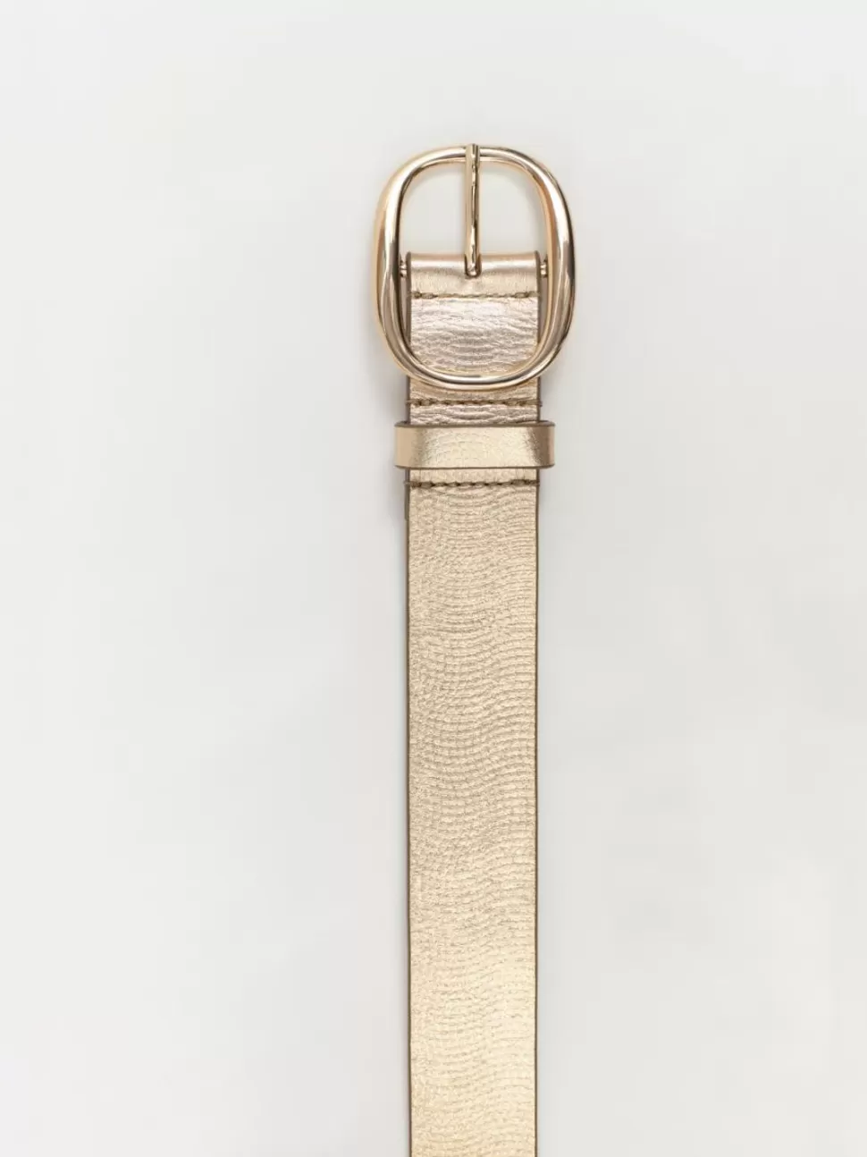 One Step Alia - Ceinture Doree En Cuir Embosse Certifie A Boucle Gravee Discount