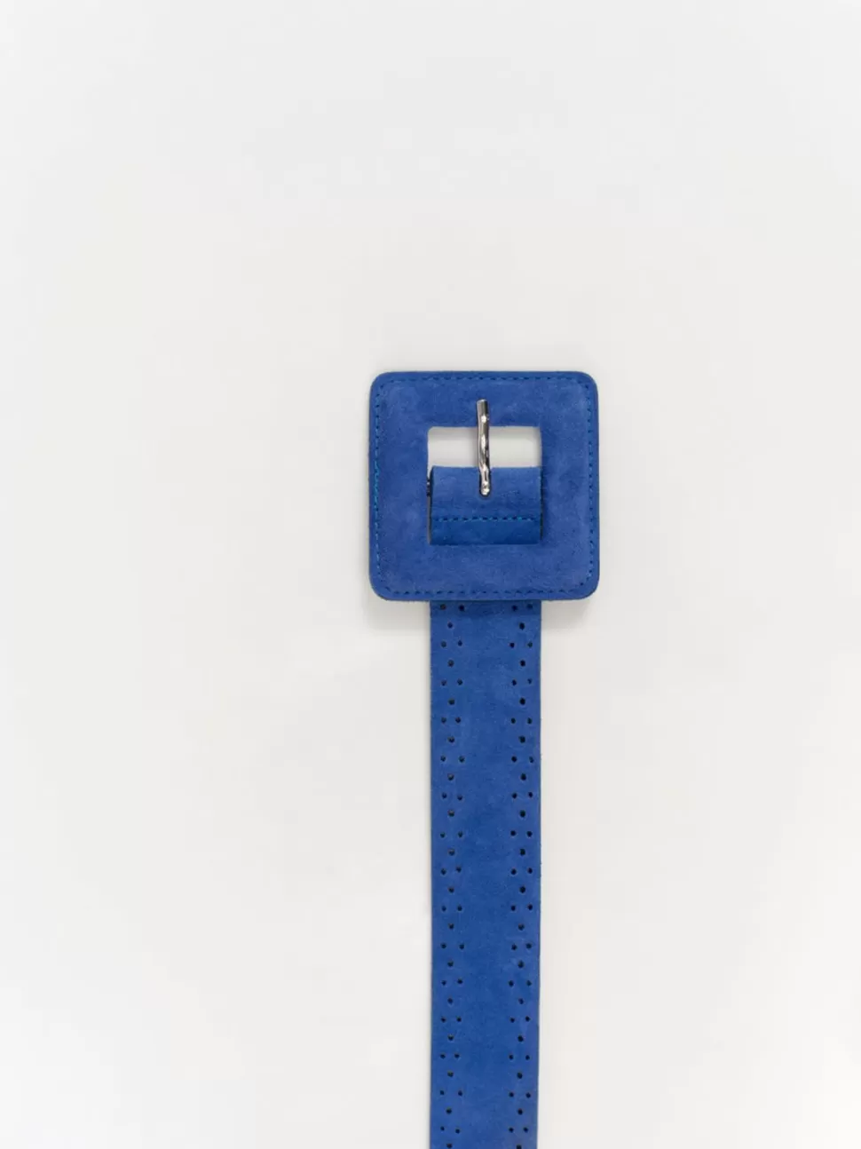 One Step Avril - Ceinture Santorin Blue En Cuir Velours Certifie Perfore New