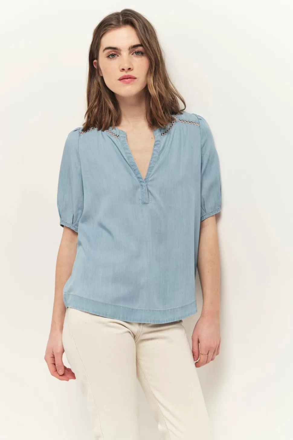 One Step Carrys - Top Baby Blue En Lyocell® Shop