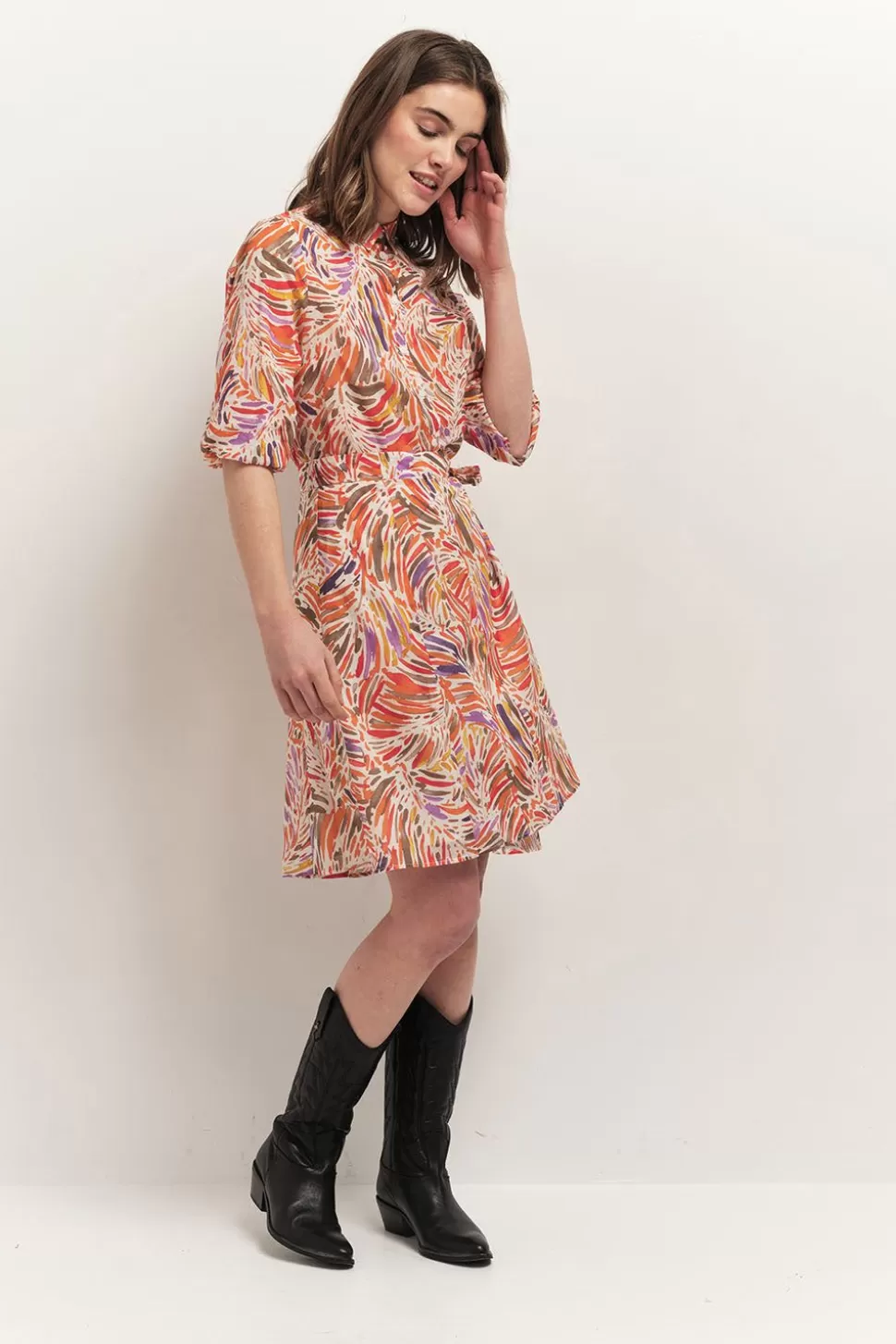 One Step Chift - Chemise Corail A Imprime Flore Arty Sale