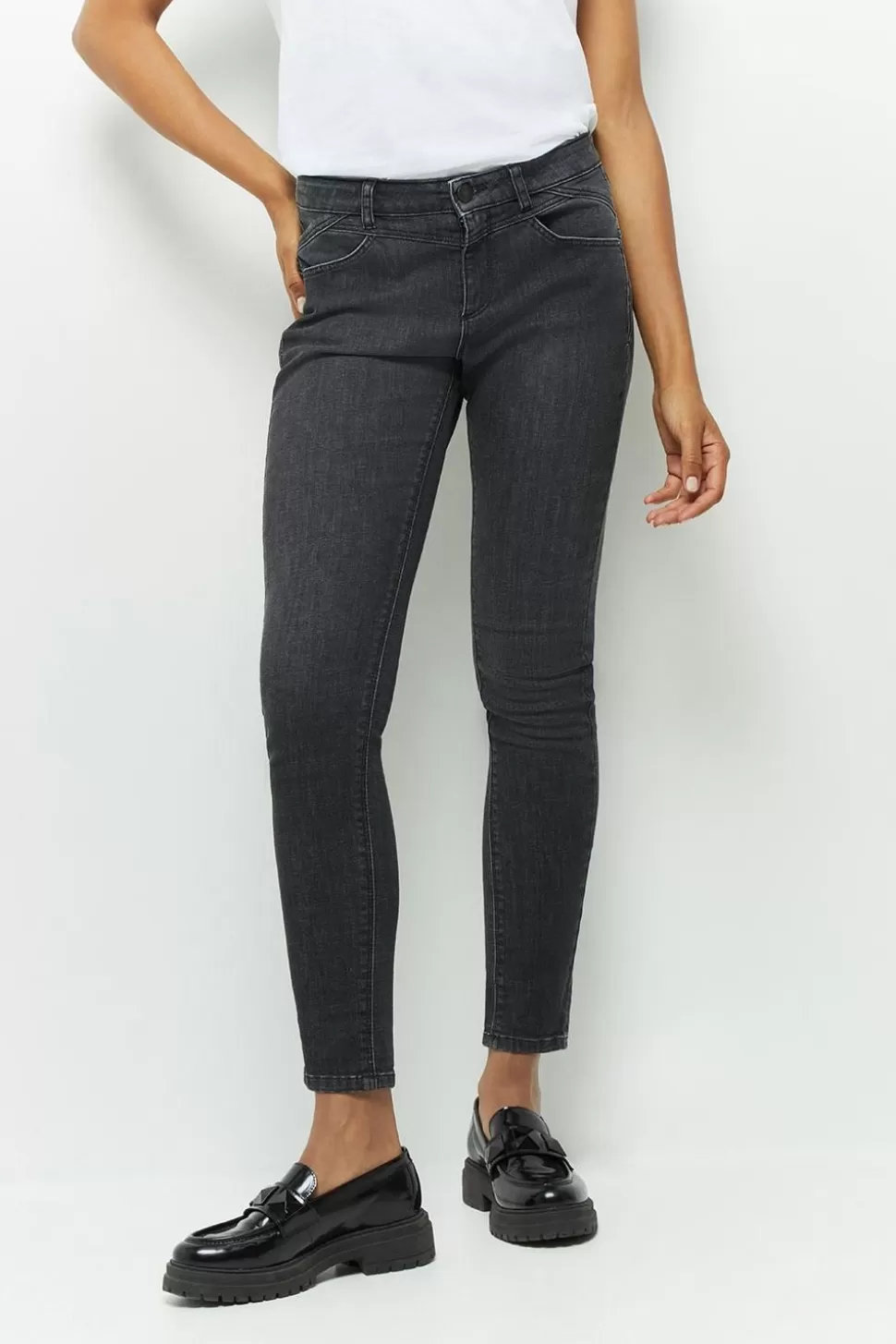 One Step Le Indi - Jean Slim Gris Chine 7/8Eme Effet Push Up Best Sale