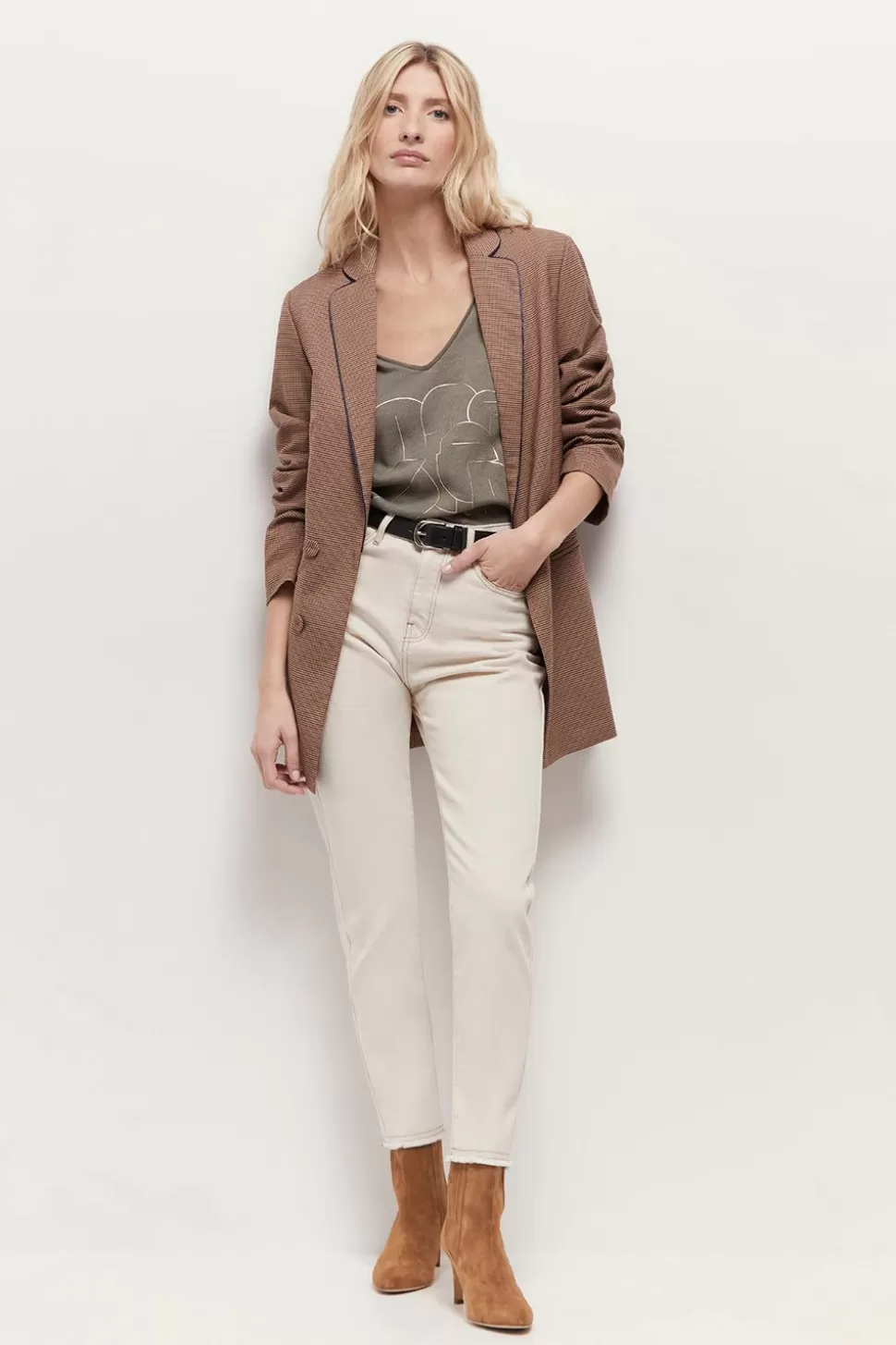 One Step Le Taylor - Jean Mom Ecru 7/8Eme Flash Sale