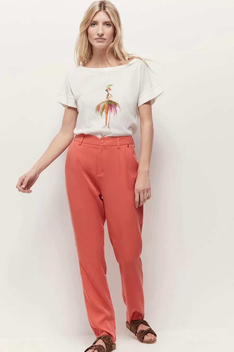 One Step Mania - T-Shirt Ecru Visuel Danseuse Aquarelle Shop