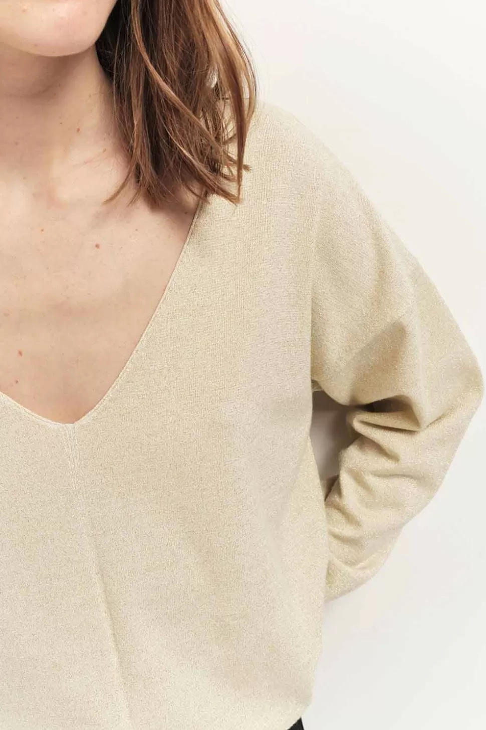 One Step Tracy - Pull Coloris Platine En Tricot Fantaisie Outlet