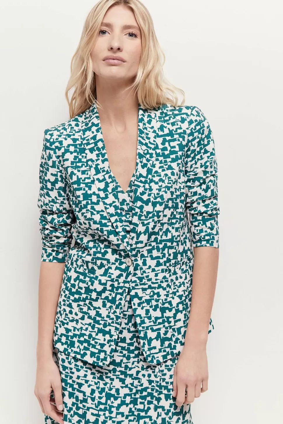 One Step Vinny - Veste De Costume Ecrue A Imprime Ecorce Urbaine Shop